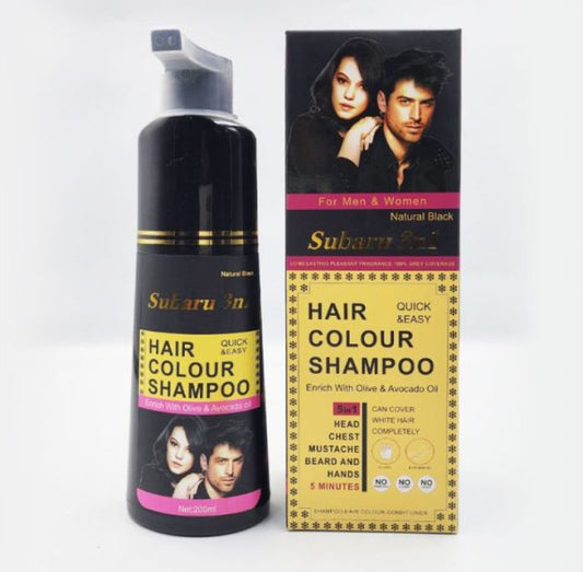 Subaru 3 In 1 Black Hair Color Shampoo Shampoo For Men & Women |