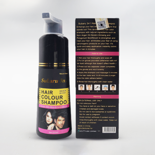 Subaru 3 In 1 Black Hair Color Shampoo Shampoo For Men & Women |