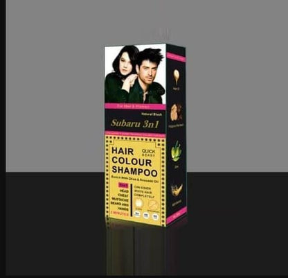 Subaru 3 In 1 Black Hair Color Shampoo Shampoo For Men & Women |